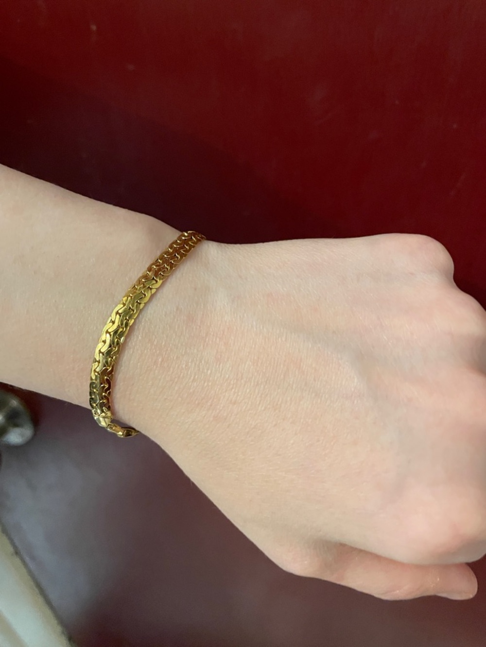 Italian 10k Gold Vintage Woven Snake Chain Bracelet - Picture 4 of 6
